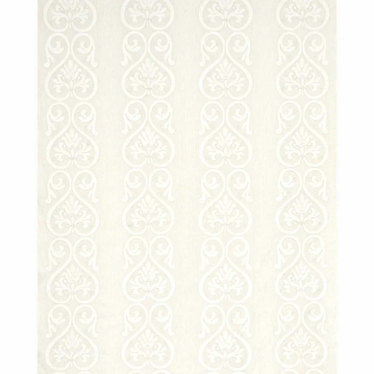 MEDICI EMBROIDERED SHEER fabric BLANC color by Schumacher