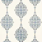 MEHNDI LINEN PRINT Fabric – INDIGO | Schumacher | Wallpaper MEHNDI LINEN PRINT fabric INDIGO color by Schumacher