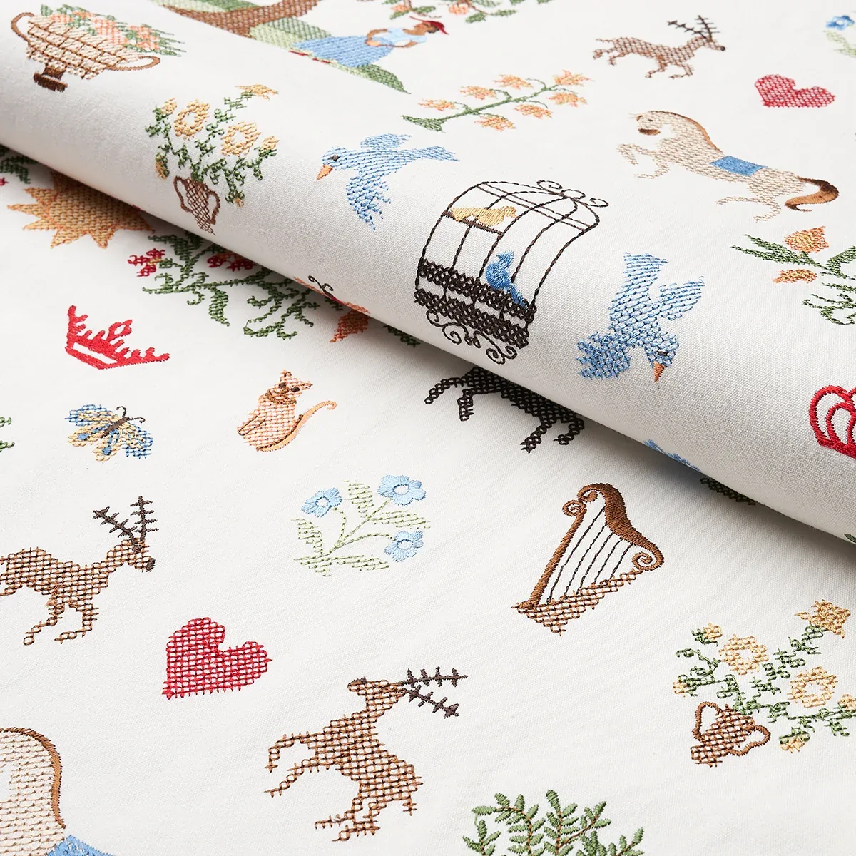 MERRIFIELD SAMPLER Fabric – DOCUMENT | Schumacher | Wallpape MERRIFIELD SAMPLER fabric DOCUMENT color by Schumacher