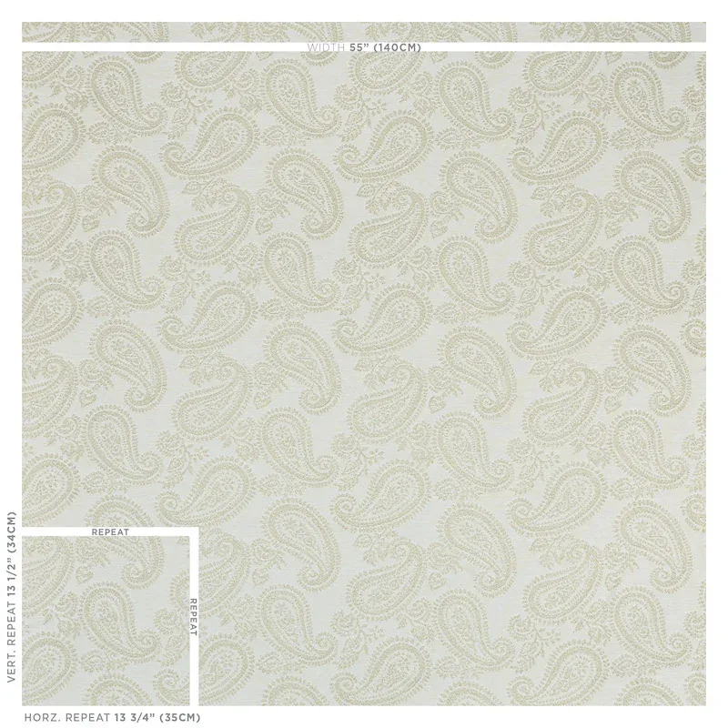 MILENA PAISLEY Fabric – NATURAL | Schumacher | Wallpaper Twi MILENA PAISLEY fabric NATURAL color by Schumacher