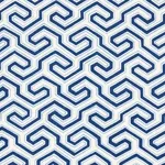 MING FRET PRINT Fabric – BLUE | Schumacher | Wallpaper Twins MING FRET PRINT fabric BLUE color by Schumacher