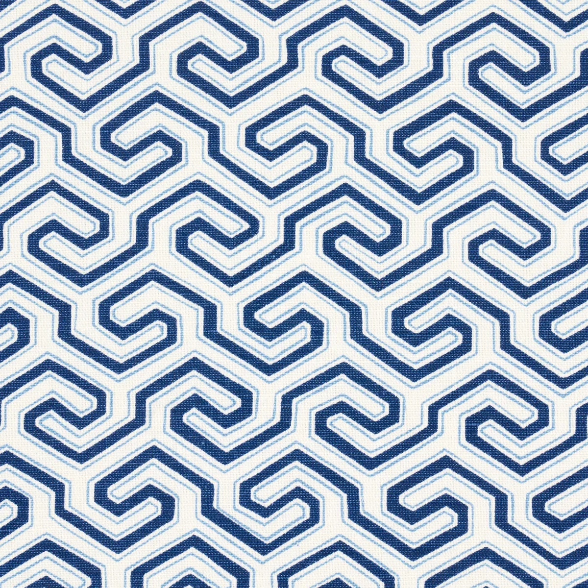 MING FRET PRINT Fabric – BLUE | Schumacher | Wallpaper Twins MING FRET PRINT fabric BLUE color by Schumacher