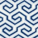 MING FRET PRINT Fabric – BLUE | Schumacher | Wallpaper Twins MING FRET PRINT fabric BLUE color by Schumacher