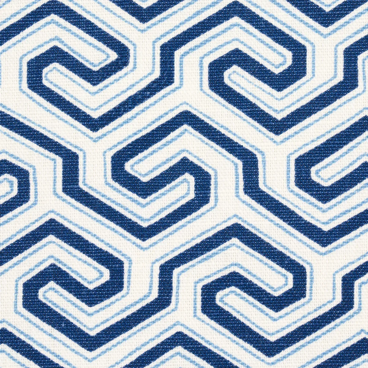 MING FRET PRINT Fabric – BLUE | Schumacher | Wallpaper Twins MING FRET PRINT fabric BLUE color by Schumacher