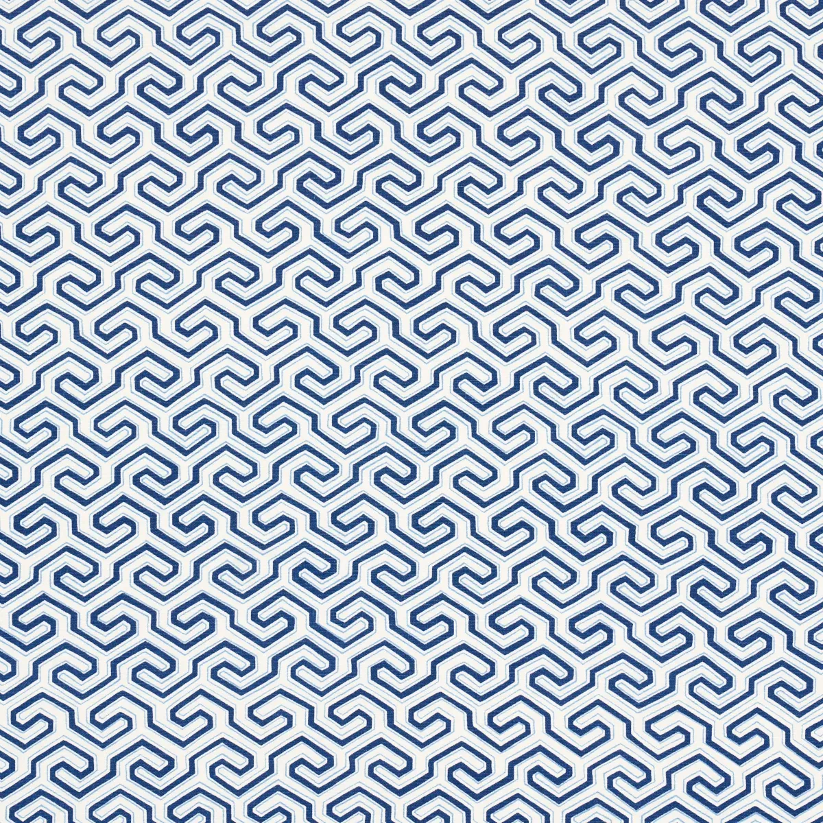 MING FRET PRINT fabric BLUE color by Schumacher