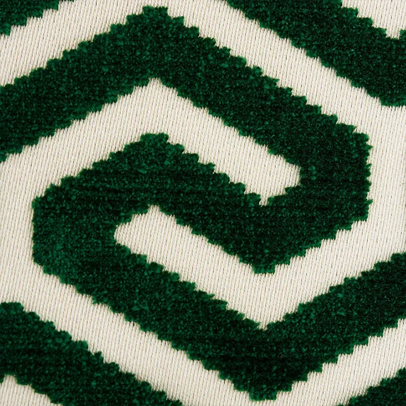 MING FRET VELVET fabric EMERALD color by Schumacher