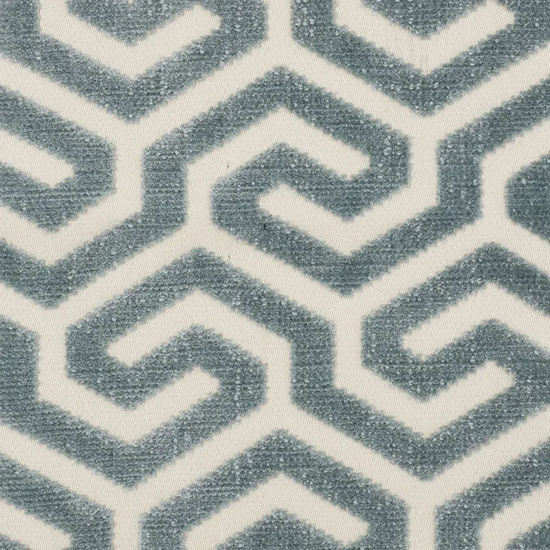 MING FRET VELVET fabric MINERAL color by Schumacher