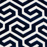 MING FRET VELVET fabric NAVY color by Schumacher