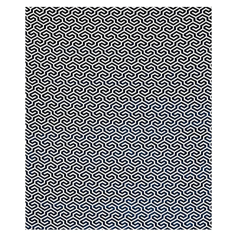 MING FRET VELVET fabric NAVY color by Schumacher