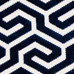MING FRET VELVET fabric NAVY color by Schumacher