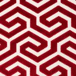 MING FRET VELVET fabric RED color by Schumacher
