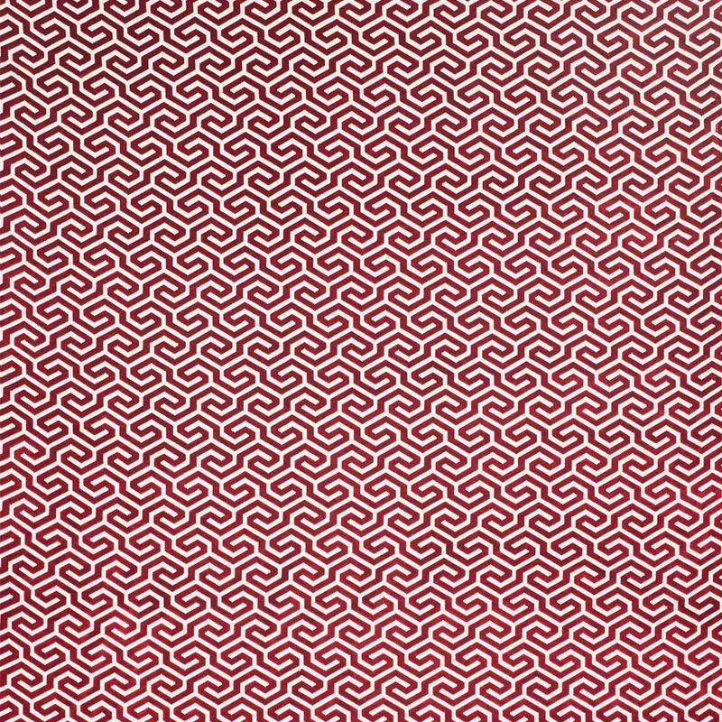 MING FRET VELVET fabric RED color by Schumacher