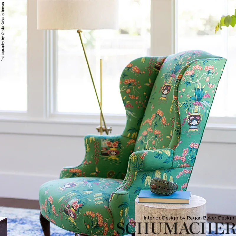 MING VASE fabric JADE color by Schumacher