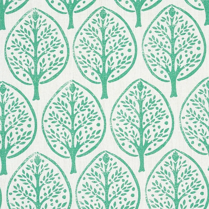 Mini Burchettes Fabric – SEA GLASS | Schumacher | Wallpaper Mini Burchettes fabric SEA GLASS color by Schumacher