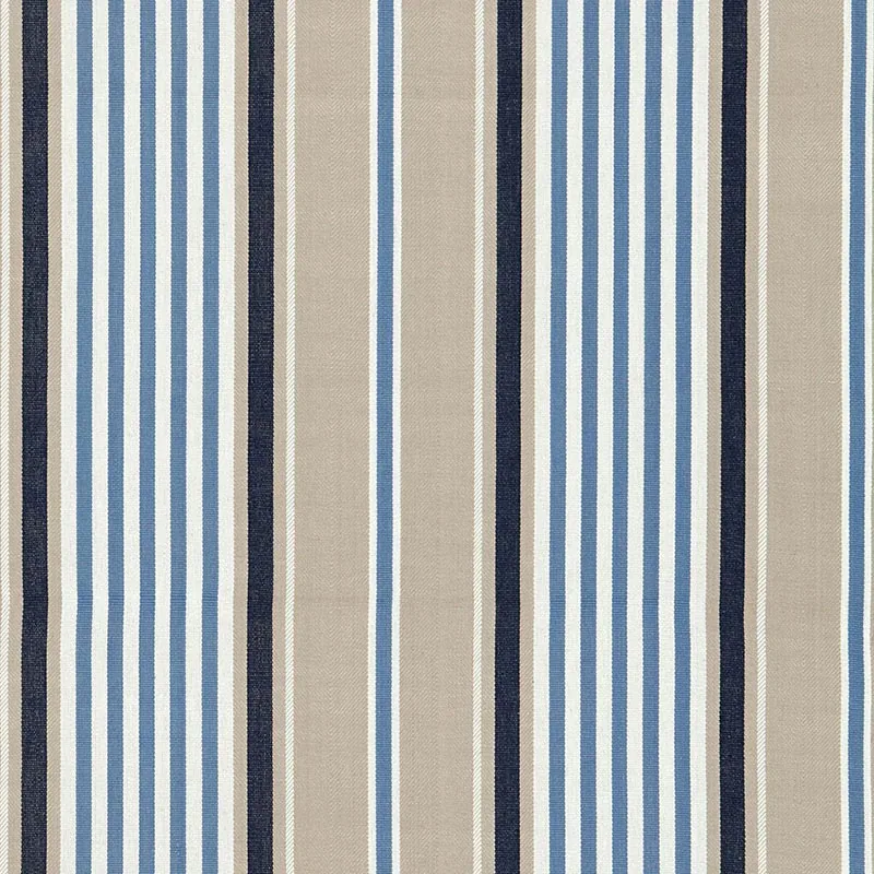 MINZER COTTON STRIPE fabric INDIGO color by Schumacher