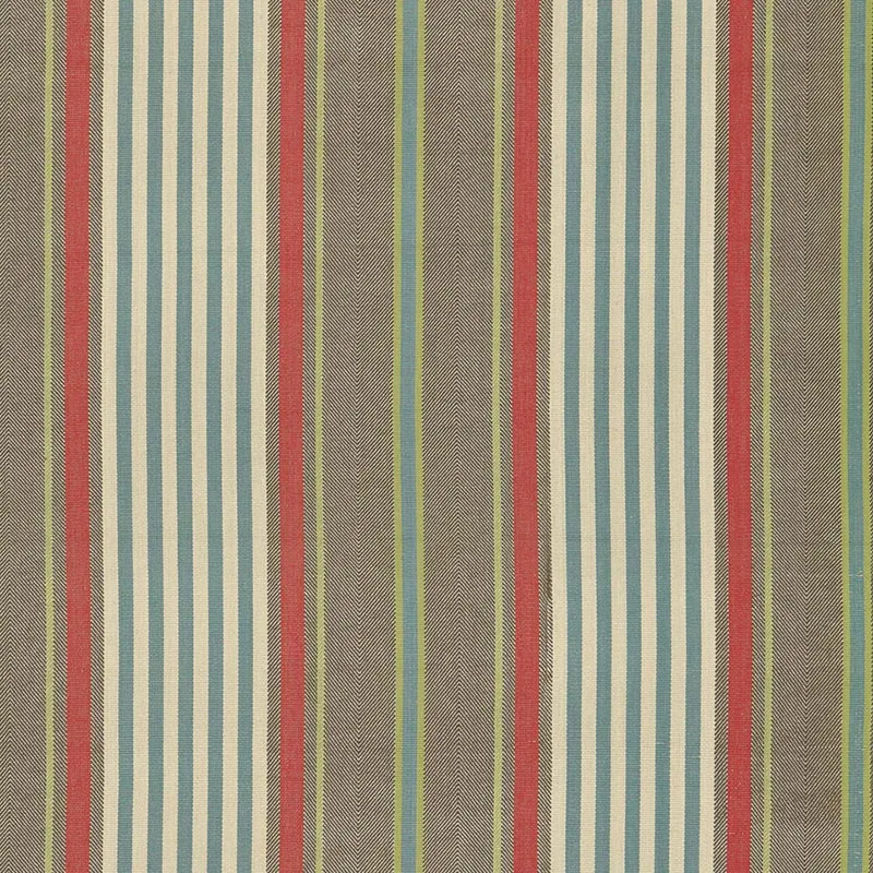 MINZER COTTON STRIPE fabric RED EARTH color by Schumacher