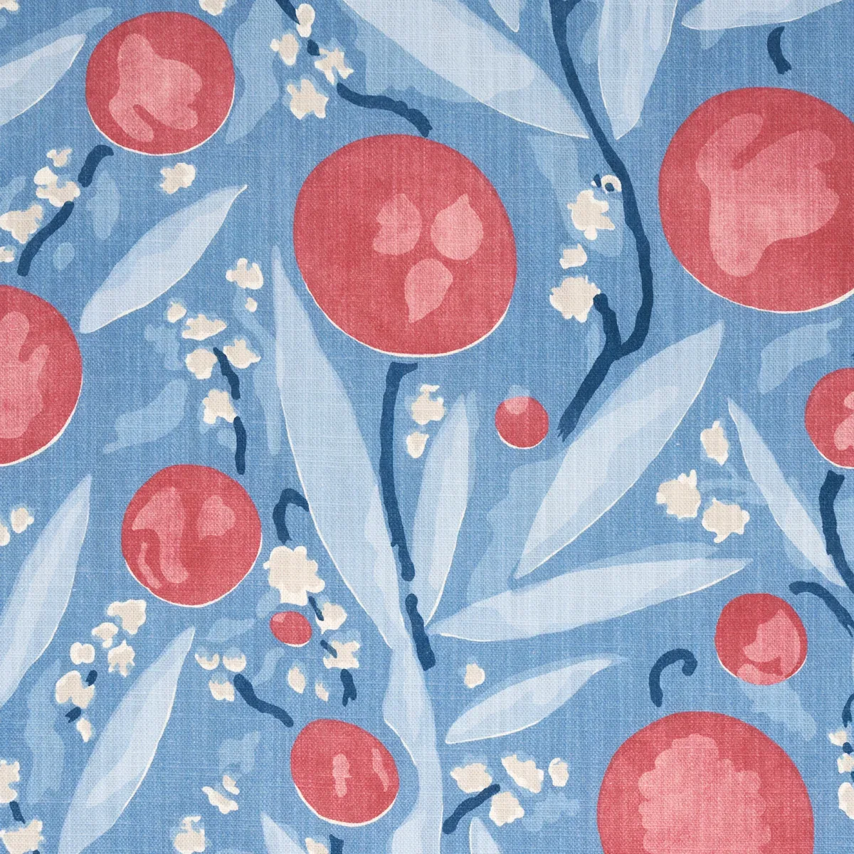 MIRABELLE fabric BERRY AND BLUE color by Schumacher