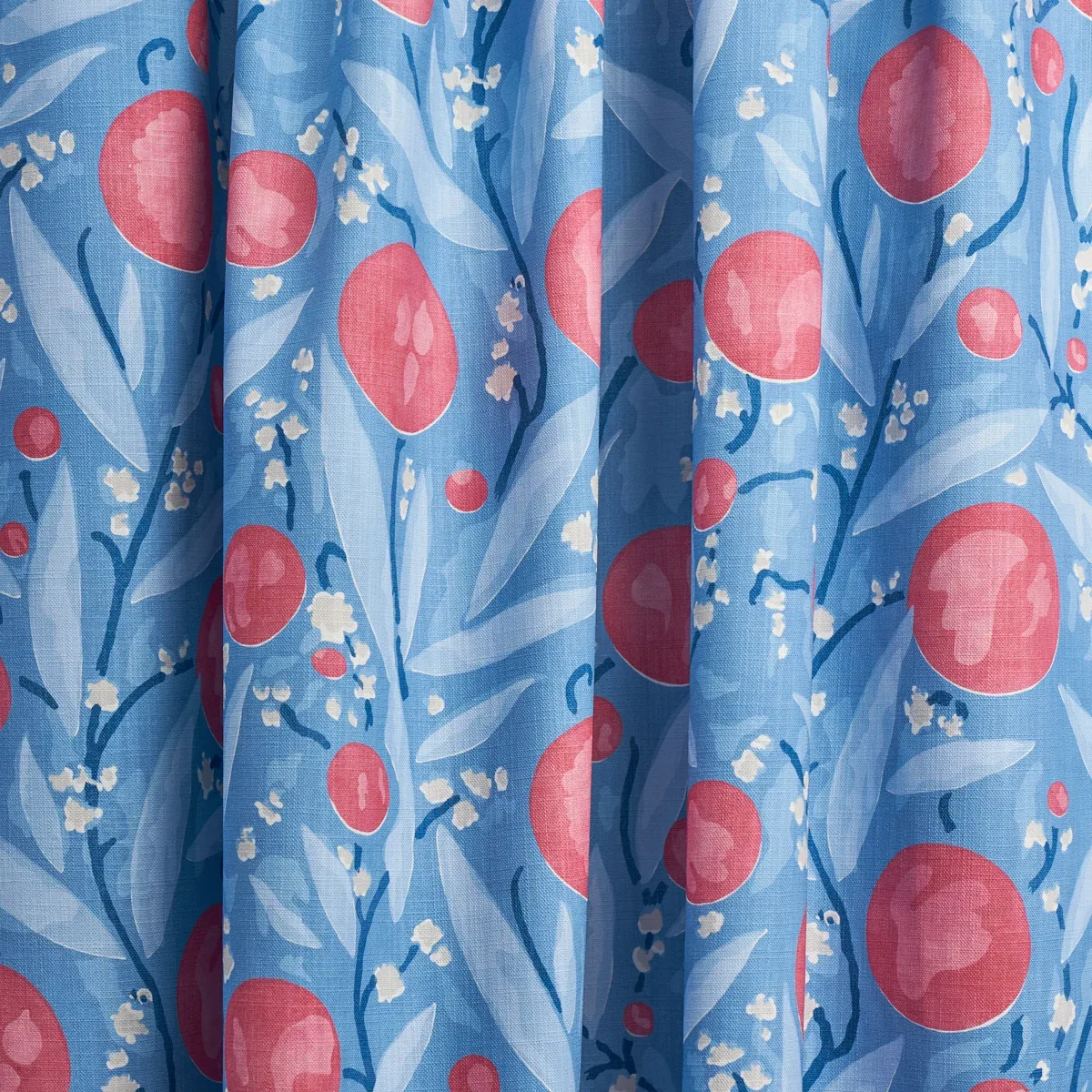 MIRABELLE fabric BERRY AND BLUE color by Schumacher