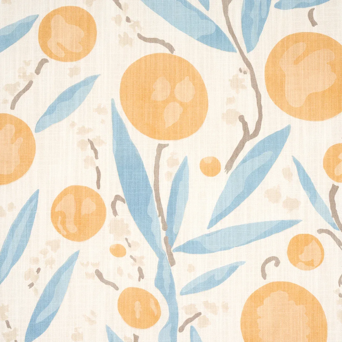 MIRABELLE fabric YELLOW AND SKY color by Schumacher