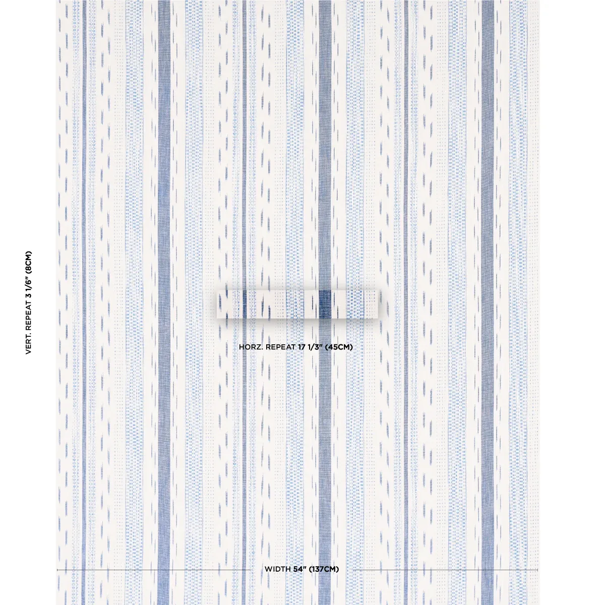 MIRZA IKAT STRIPE Fabric – BLUE ON NATURAL | Schumacher | Wa MIRZA IKAT STRIPE fabric BLUE ON NATURAL color by Schumacher