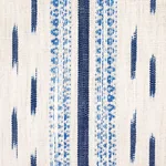MIRZA IKAT STRIPE Fabric – BLUE ON NATURAL | Schumacher | Wa MIRZA IKAT STRIPE fabric BLUE ON NATURAL color by Schumacher