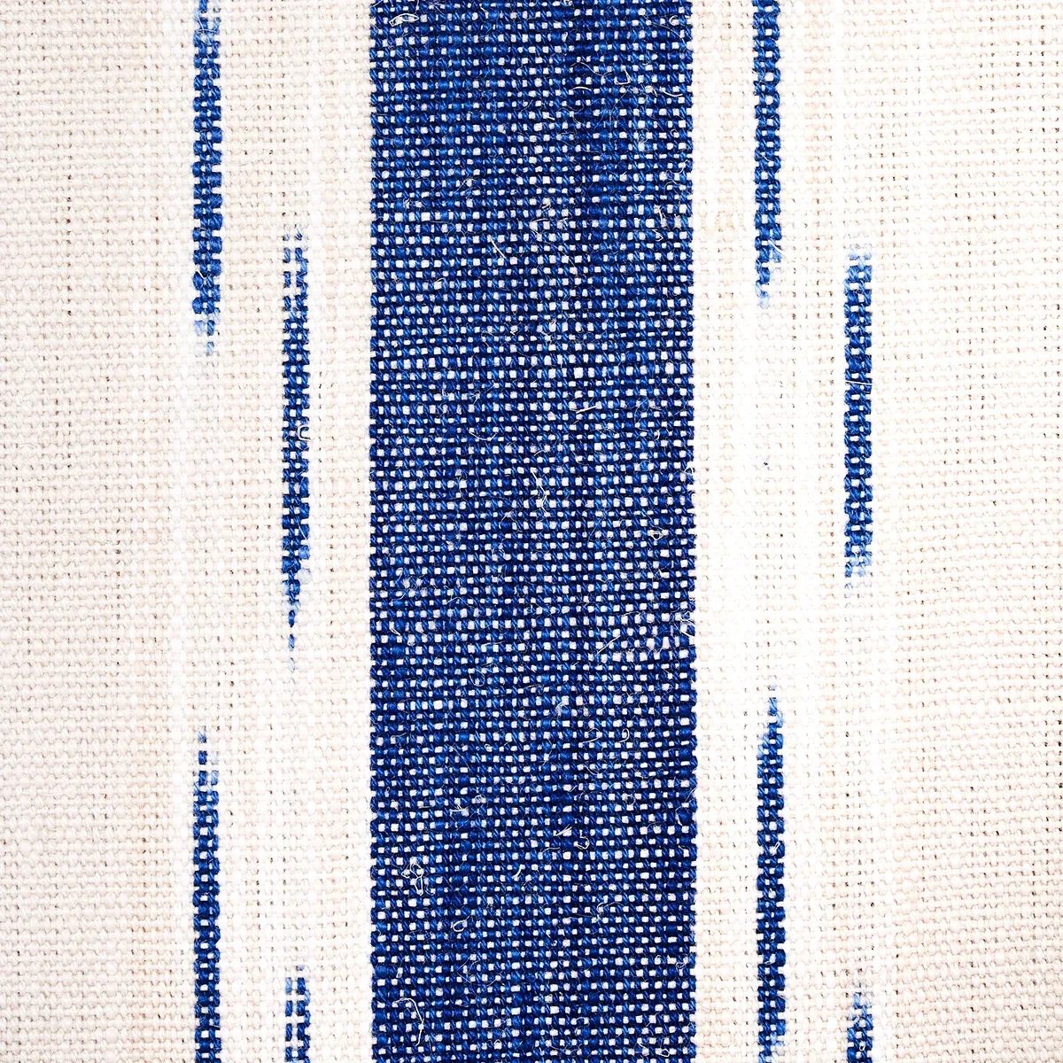 MIRZA IKAT STRIPE Fabric – BLUE ON NATURAL | Schumacher | Wa MIRZA IKAT STRIPE fabric BLUE ON NATURAL color by Schumacher