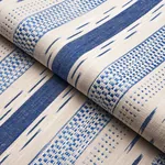 MIRZA IKAT STRIPE Fabric – BLUE ON NATURAL | Schumacher | Wa MIRZA IKAT STRIPE fabric BLUE ON NATURAL color by Schumacher