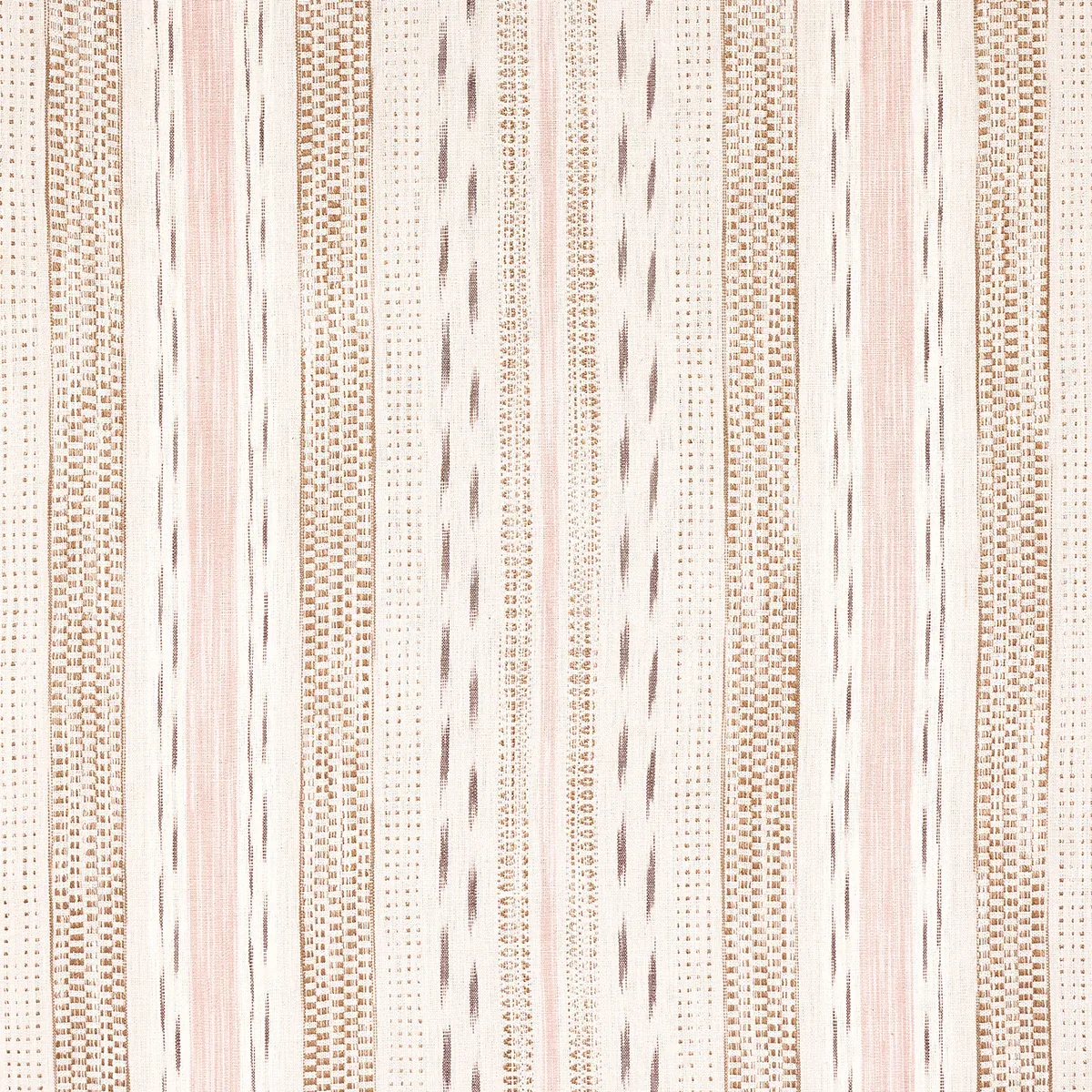 MIRZA IKAT STRIPE fabric BLUSH ON NATURAL color by Schumacher