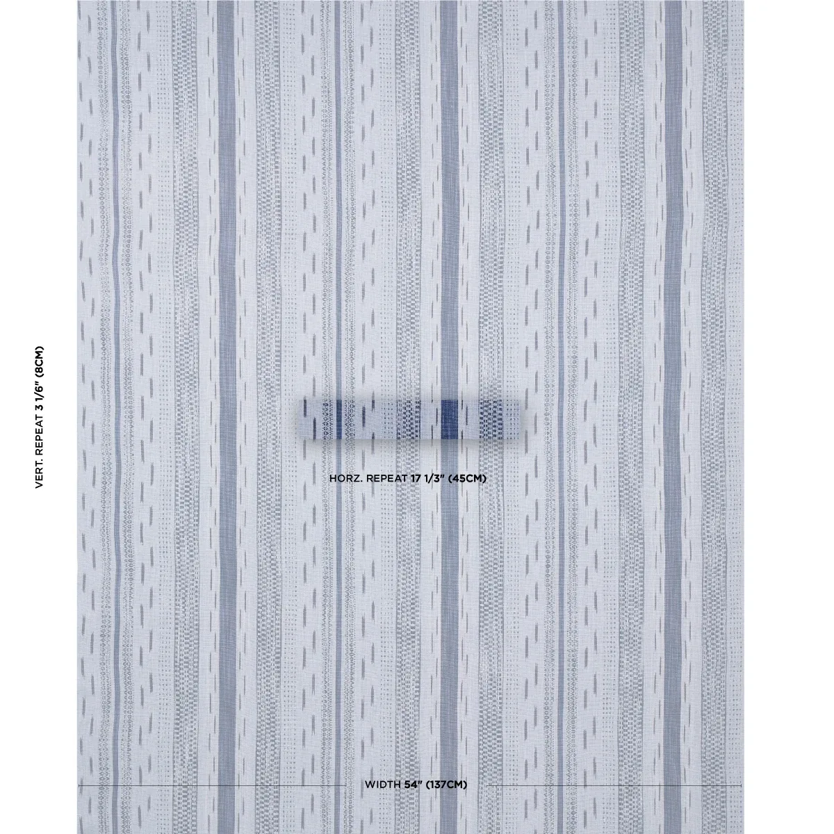 MIRZA IKAT STRIPE Fabric – INDIGO ON CHAMBRAY | Schumacher | MIRZA IKAT STRIPE fabric INDIGO ON CHAMBRAY color by Schumacher