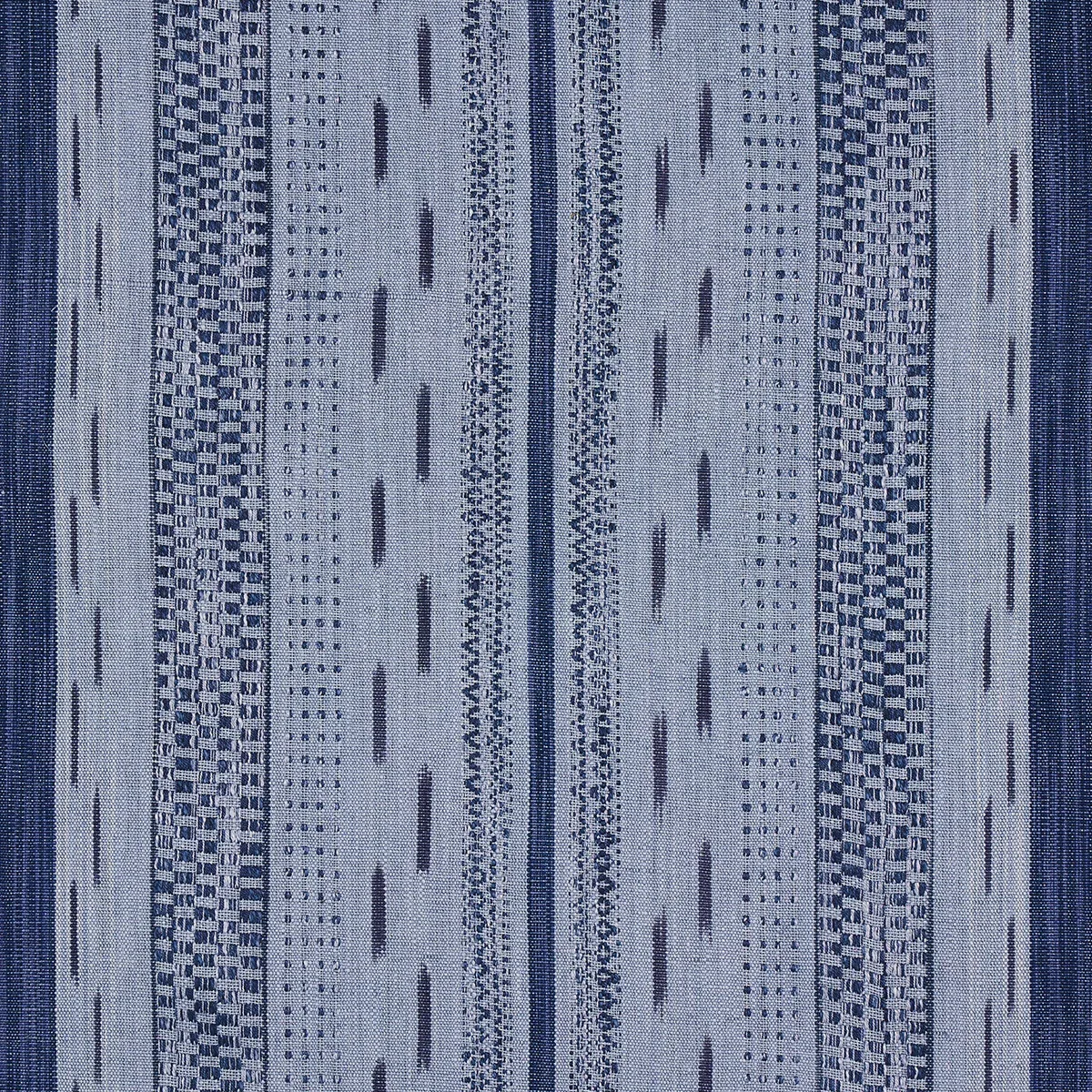 MIRZA IKAT STRIPE fabric INDIGO ON CHAMBRAY color by Schumacher