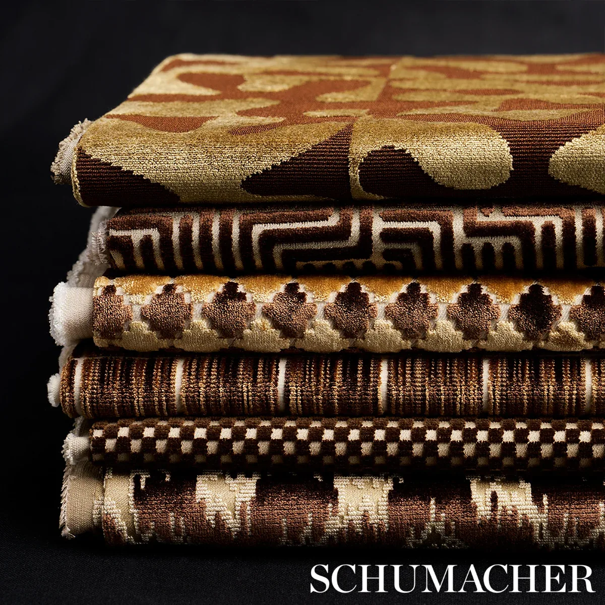 MODERN DANCE VELVET fabric GOLD color by Schumacher