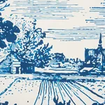 MODERN TOILE Fabric – INDIGO | Schumacher | Wallpaper Twins MODERN TOILE fabric INDIGO color by Schumacher