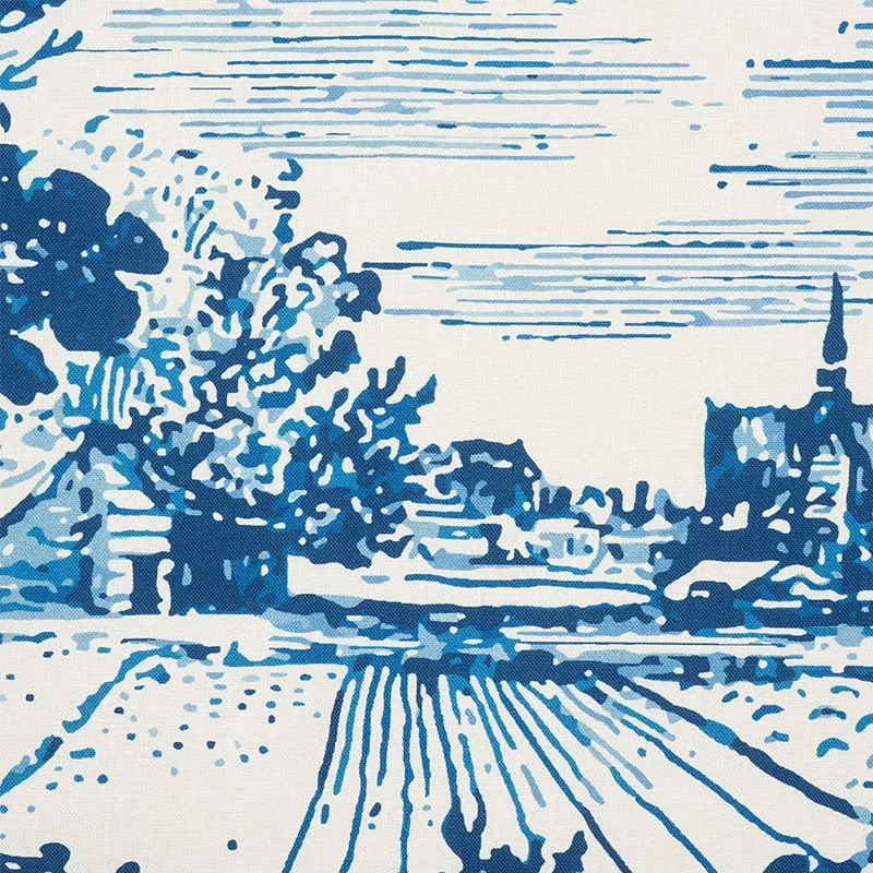MODERN TOILE Fabric – INDIGO | Schumacher | Wallpaper Twins MODERN TOILE fabric INDIGO color by Schumacher