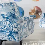 MODERN TOILE Fabric – INDIGO | Schumacher | Wallpaper Twins MODERN TOILE fabric INDIGO color by Schumacher