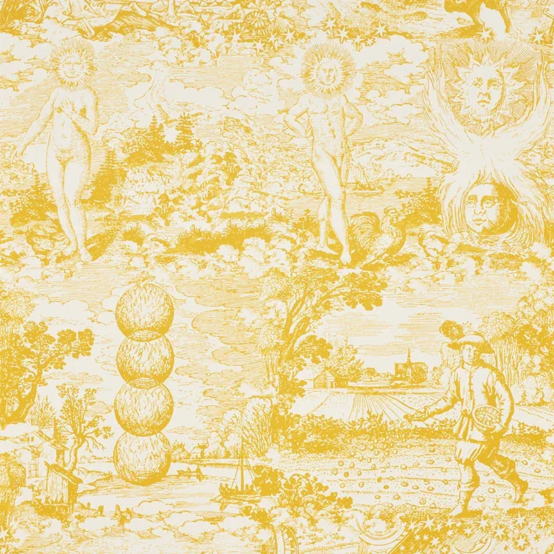 MODERN TOILE Fabric – YELLOW | Schumacher | Wallpaper Twins MODERN TOILE fabric YELLOW color by Schumacher