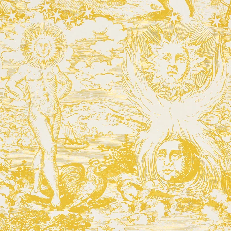 MODERN TOILE fabric YELLOW color by Schumacher