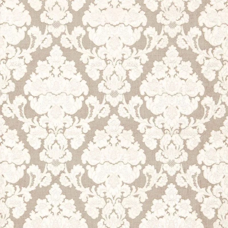 MONTALCINO APPLIQUÉ DAMASK fabric LINEN color by Schumacher