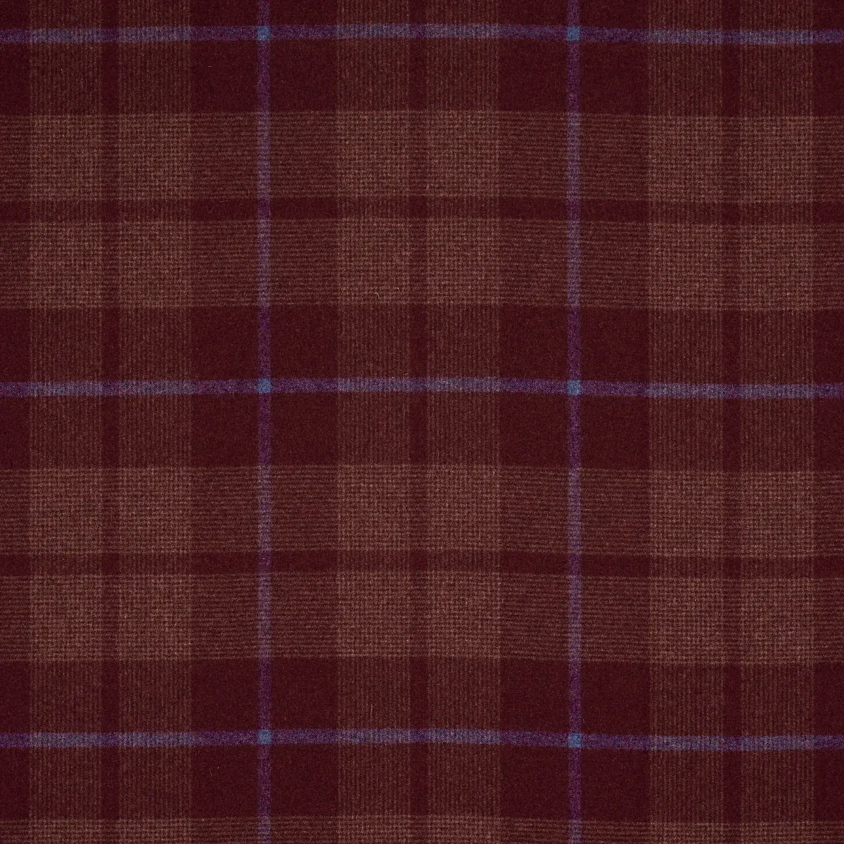 MONTANA WOOL PLAID fabric BURGUNDY color by Schumacher