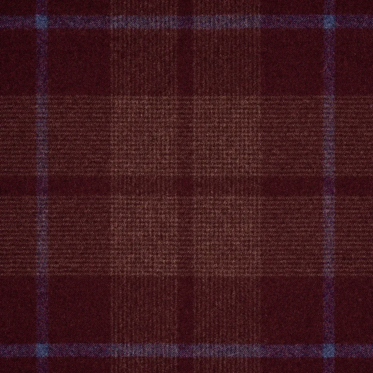 MONTANA WOOL PLAID fabric BURGUNDY color by Schumacher