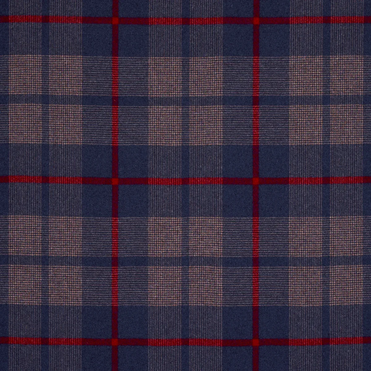MONTANA WOOL PLAID fabric NAVY color by Schumacher