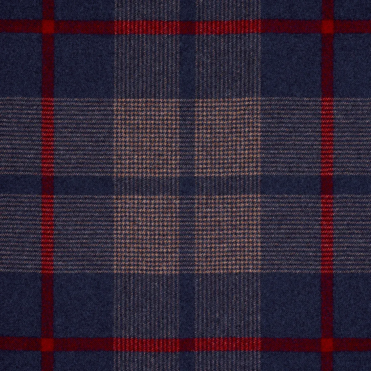MONTANA WOOL PLAID fabric NAVY color by Schumacher