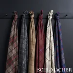 MONTANA WOOL PLAID fabric NAVY color by Schumacher