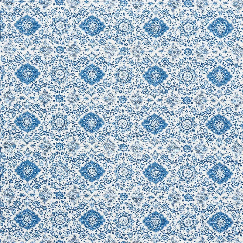 MONTECITO FLORAL fabric INDIGO color by Schumacher