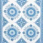 MONTECITO MEDALLION fabric INDIGO color by Schumacher
