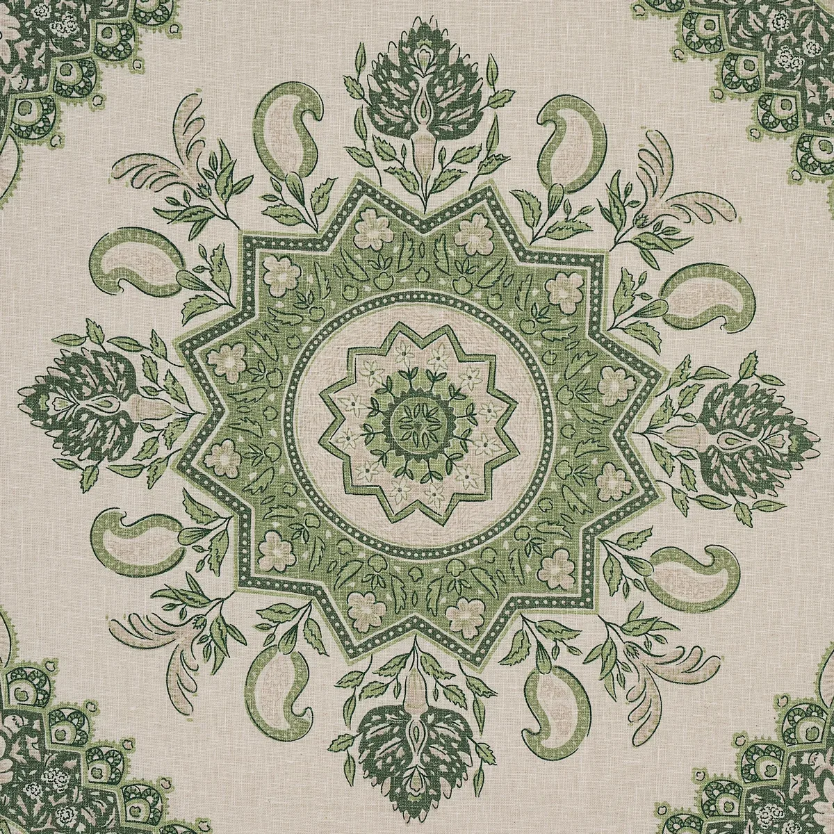 MONTECITO MEDALLION Fabric – LEAF GREEN | Schumacher | Wallp MONTECITO MEDALLION fabric LEAF GREEN color by Schumacher