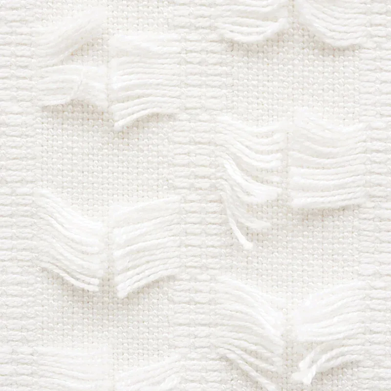 MONTEGO FRINGE Fabric – SNOW | Schumacher | Wallpaper Twins MONTEGO FRINGE fabric SNOW color by Schumacher
