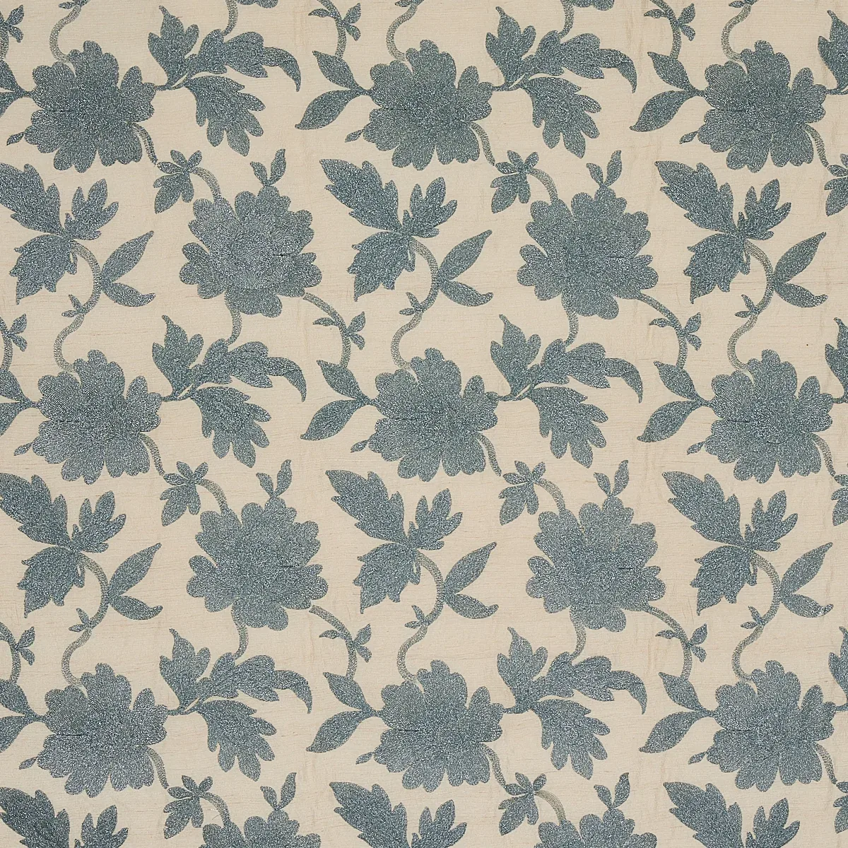 MOON GARDEN EMBROIDERY fabric BLUE color by Schumacher