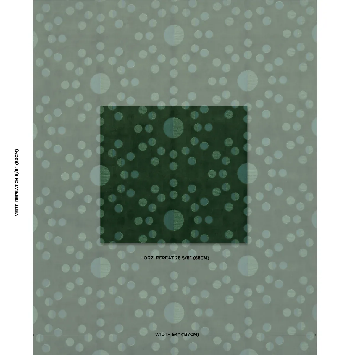 MOON PHASE VELVET fabric GREEN color by Schumacher