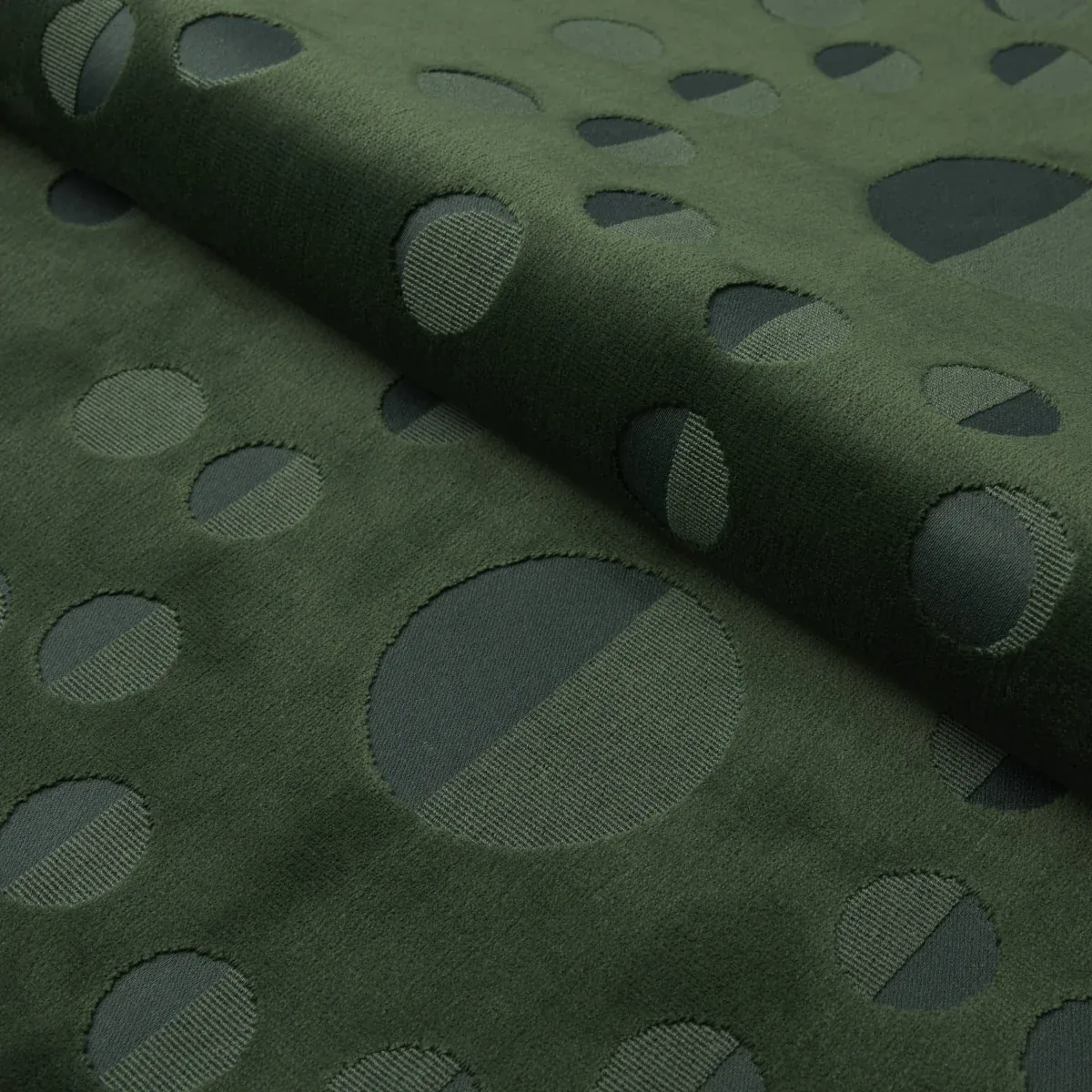 MOON PHASE VELVET fabric GREEN color by Schumacher