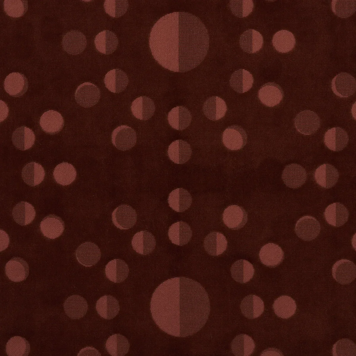 MOON PHASE VELVET fabric RED color by Schumacher